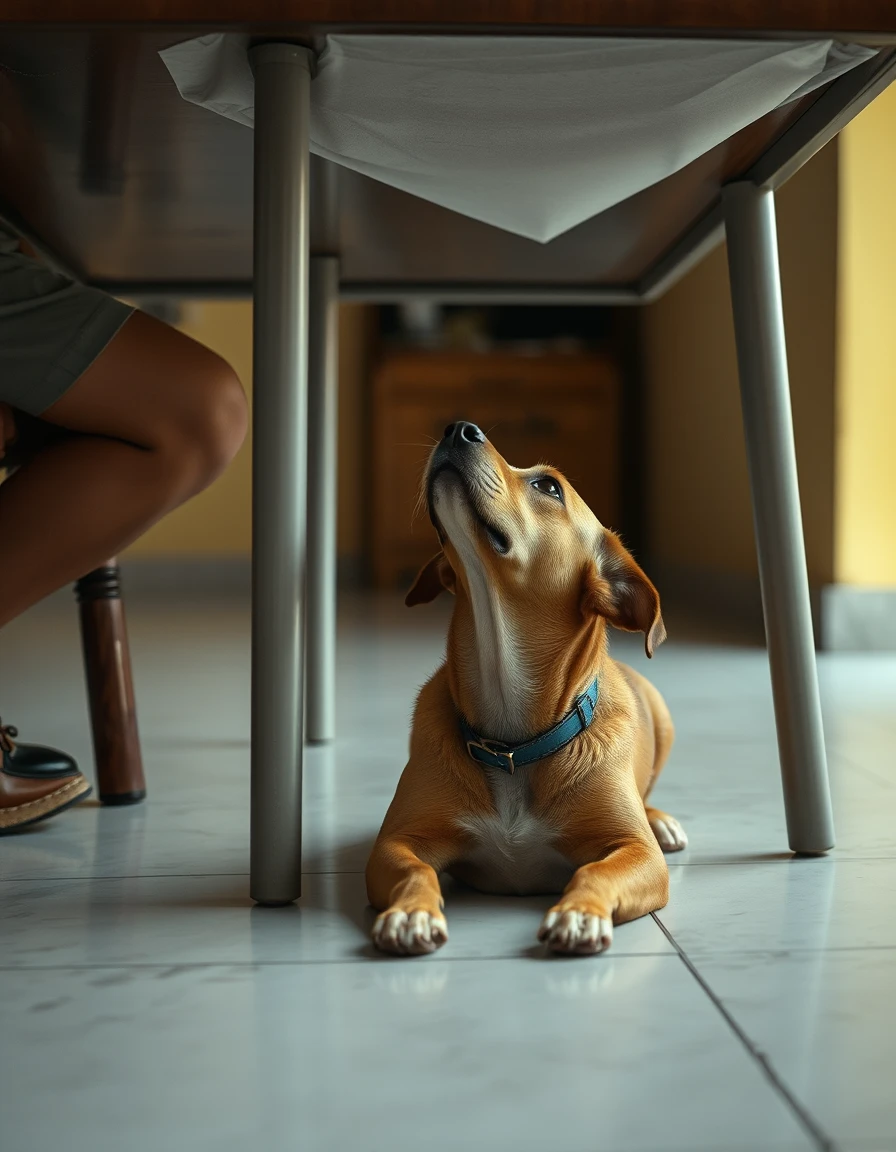 Como fazer seu cachorro parar de pedir comida na mesa capa