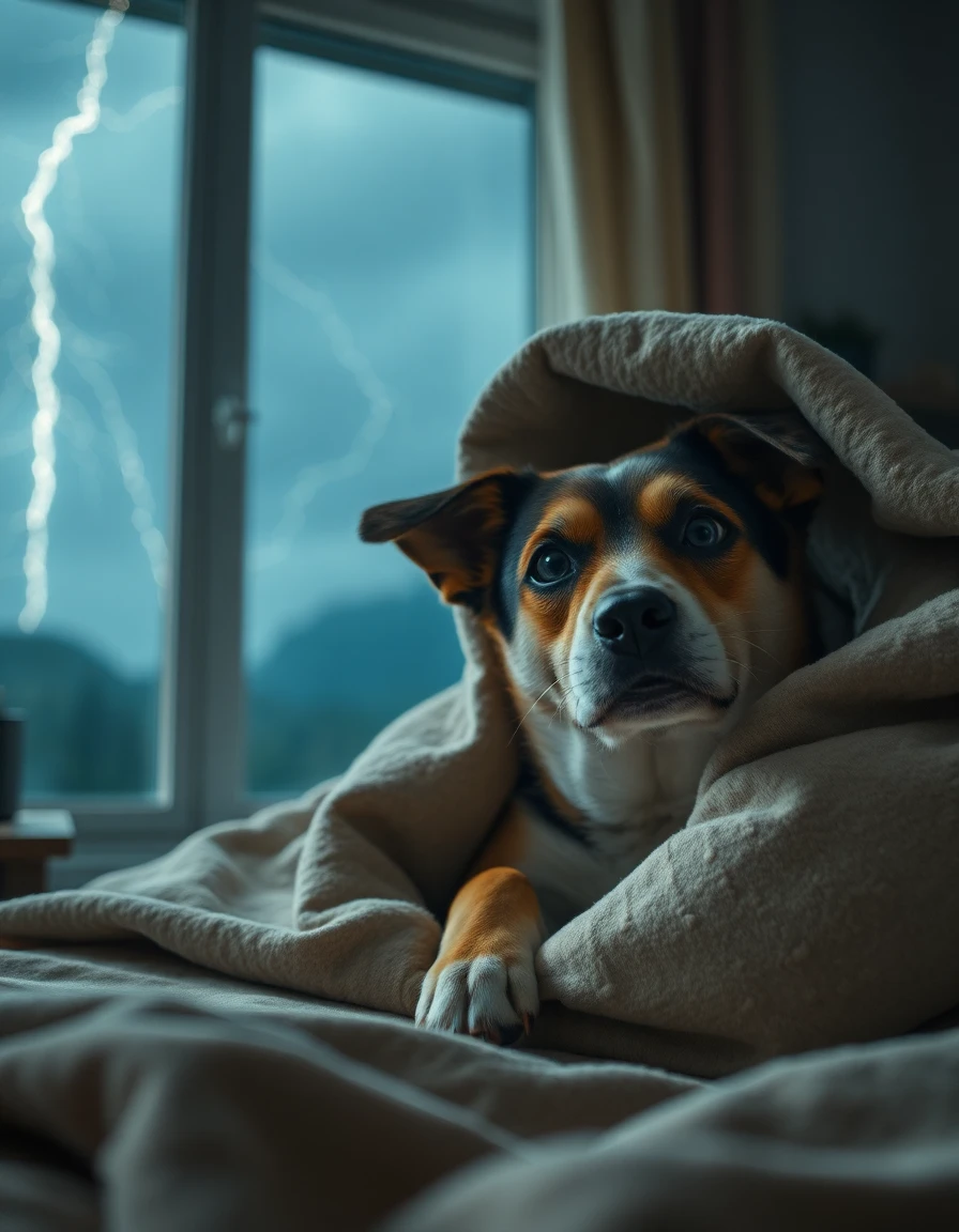 Como acalmar um cachorro com medo de trovao capa
